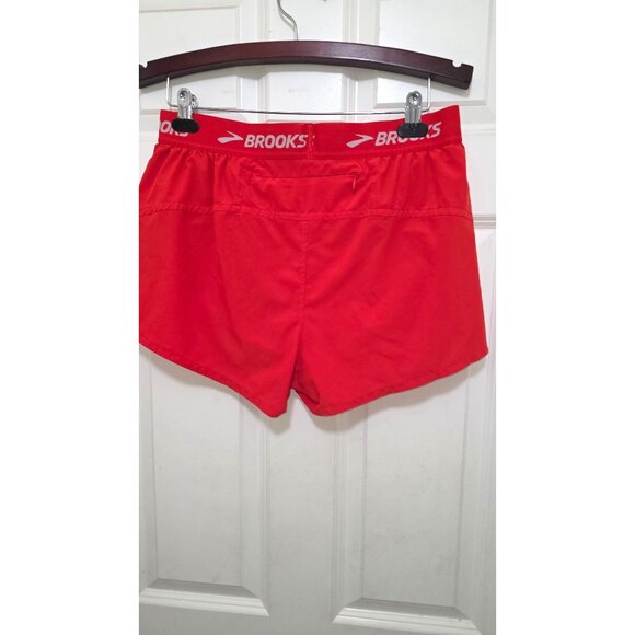 Brooks Women's Red Athletic Running Shorts Elastic Waistband & Inner Pocket Size - Picture 3 of 8